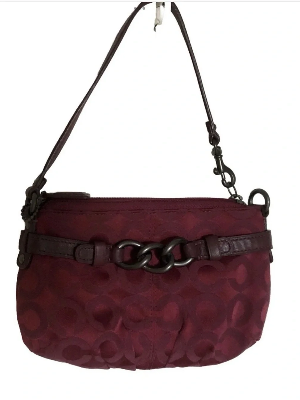 VTG Coach Y2K 90s Burgundy Canvas Mini Shoulder Bag Purse Handbag